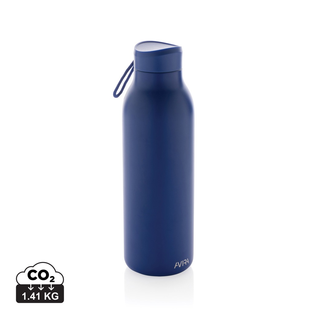 Bouteille isotherme publicitaire 500ml acier recyclé AVIRA Bleu royal